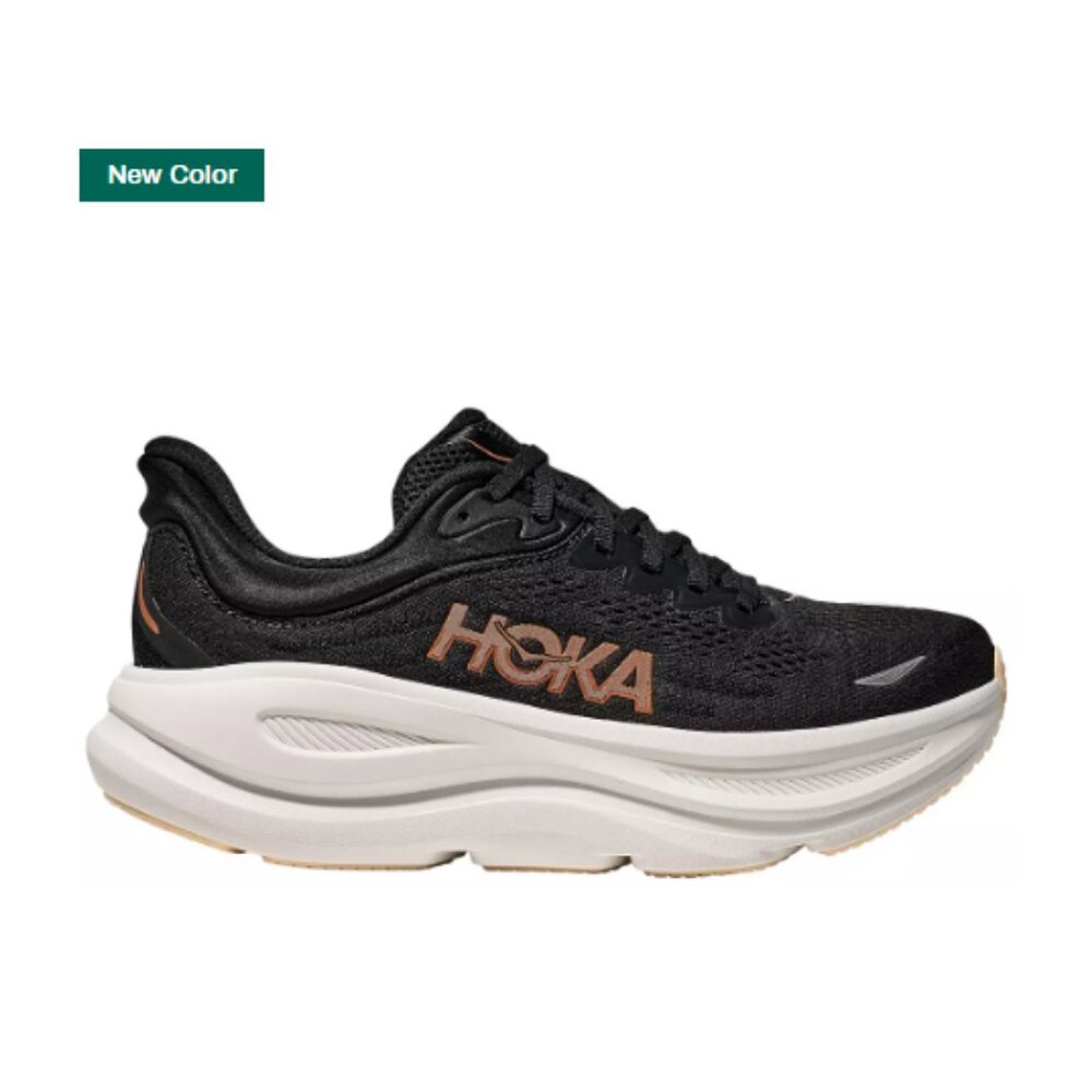 Gaby Shop's! Women's Bondi 9 Hoka Shoes - Black/Rose Gold